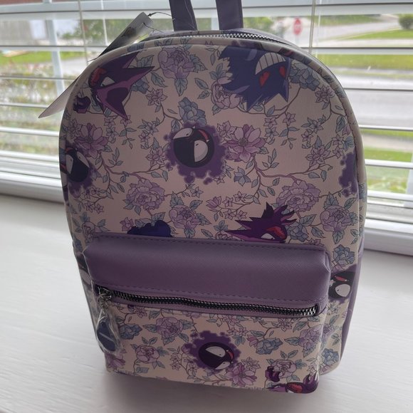 New Bioworld Pokemon Ghost Type Ghastly, Haunter, Gengar Floral Mini Backpack - Picture 1 of 10